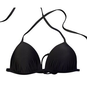 Aerie Womens Black Push Up Triangle Bikini Swim Top Size Medium